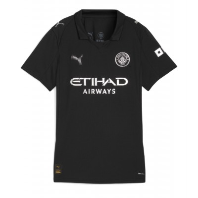 Camiseta Manchester City Rayan Cherki #10 Segunda Equipación Replica 2025-26 para mujer mangas cortas Camiseta Manchester City Rayan Cherki #10 Segunda Equipación Replica 2025-26 para mujer mangas cortas